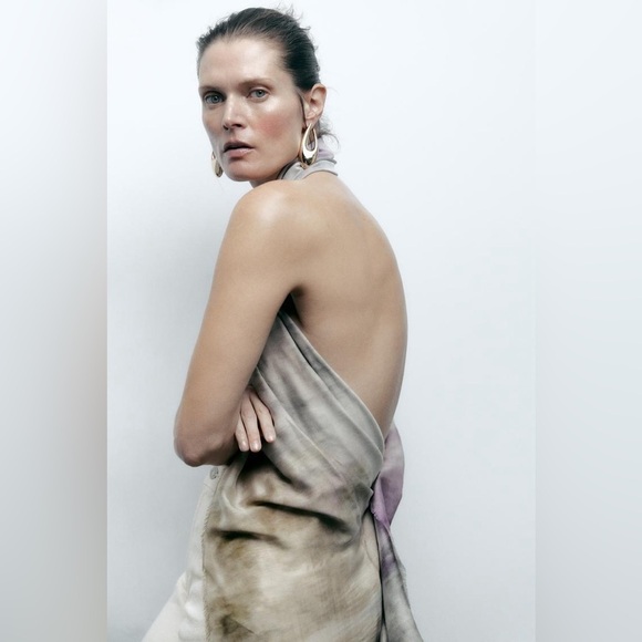 NWT. ZARA ELONGATED HOOP EARRINGS - Picture 2 of 7